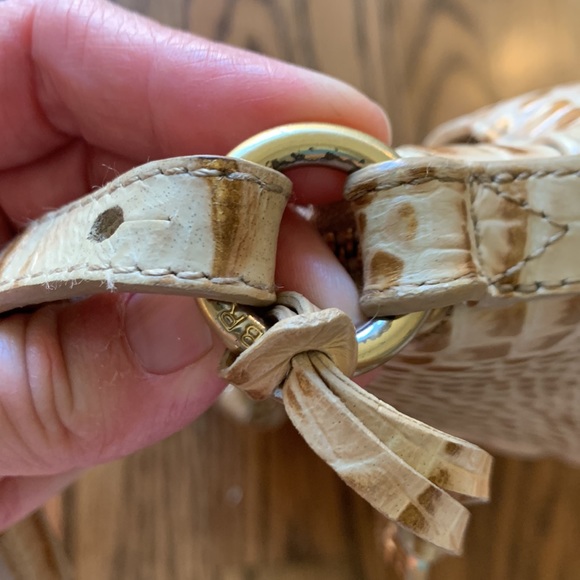 Brahmin medium size tan and brown adjustable crossbody purse - Picture 12 of 13